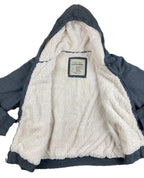 Vintage Anchor Blue Sherpa Lined Full Zip Hoodie Men's Gray Heavyweight Sz L