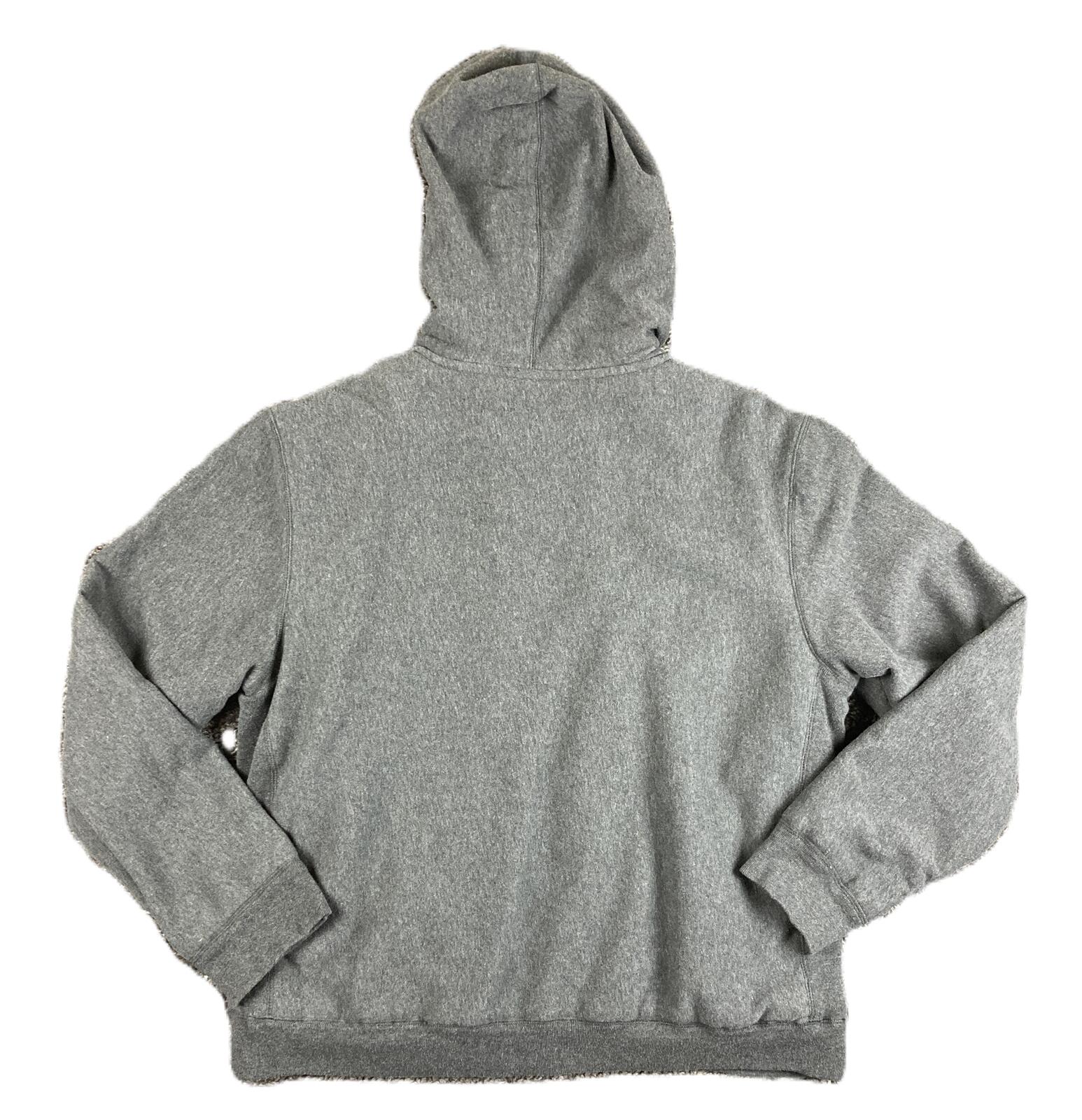 Vintage Anchor Blue Sherpa Lined Full Zip Hoodie Men's Gray Heavyweight Sz L