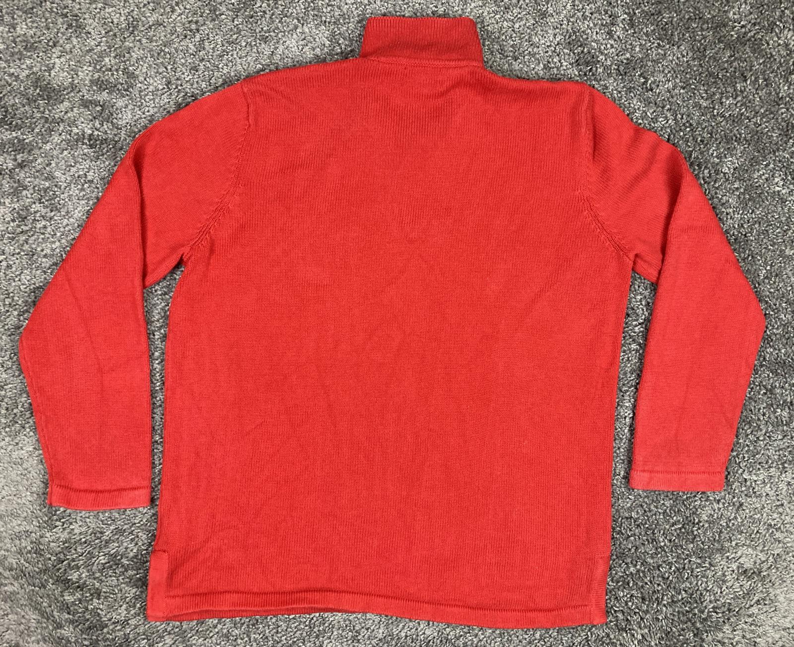 VTG Lauren Jeans Co Ralph Lauren Red Knit Sweater Crown Crest Logo P/L Petite