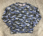 Athleta Studio To Street Balance Pullover Sweatshirt Women's Blue Camo Sz L