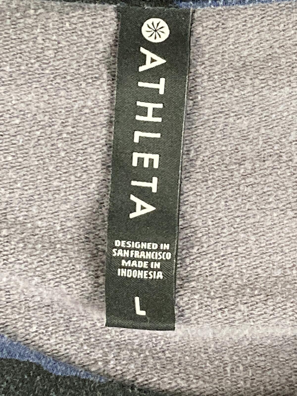 Athleta Studio To Street Balance Pullover Sweatshirt Women's Blue Camo Sz L