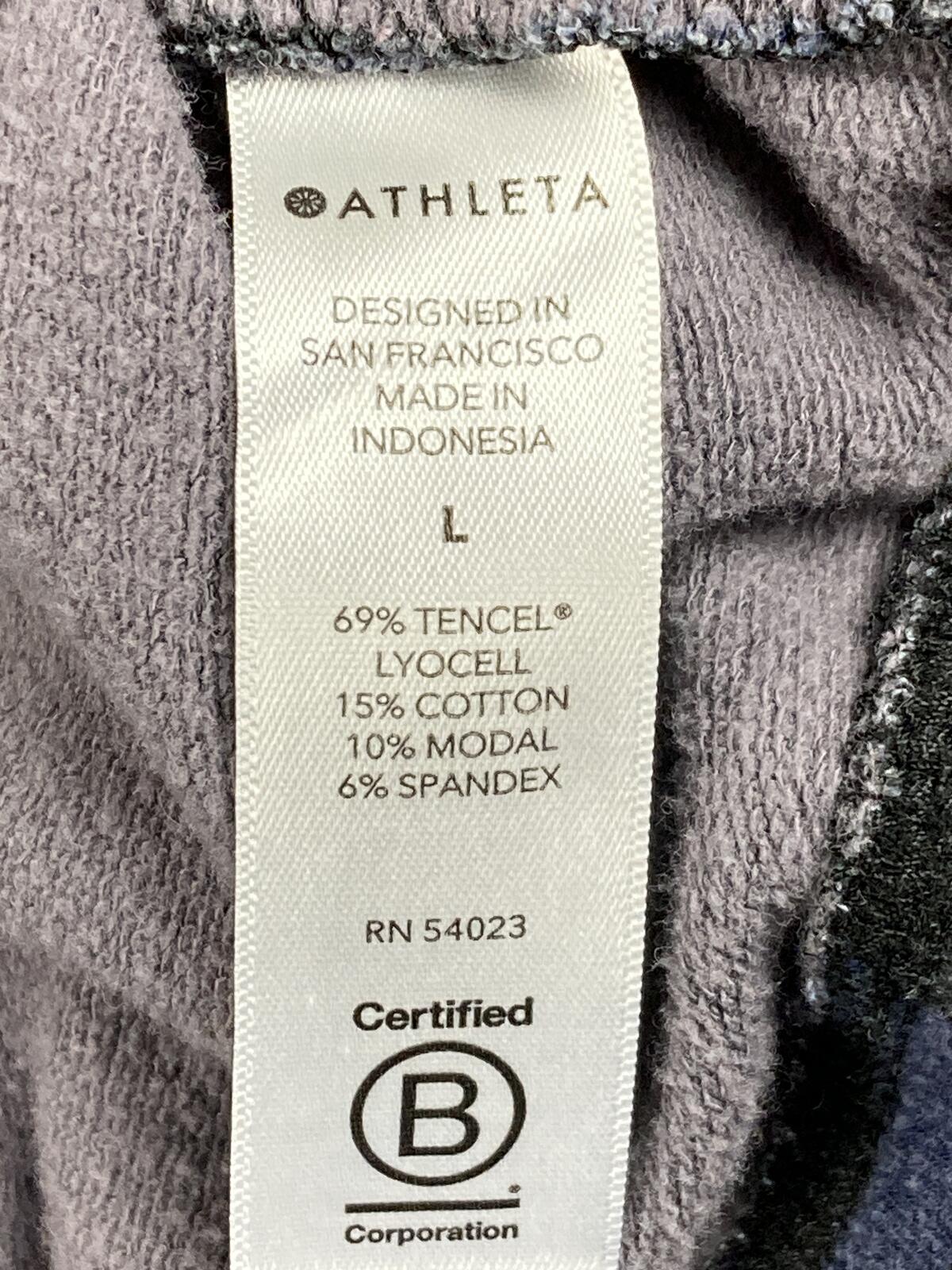Athleta Studio To Street Balance Pullover Sweatshirt Women's Blue Camo Sz L