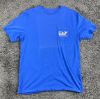 Vineyard Vines T-Shirt Mens Blue American Flag Whale Short Sleeve Pocket  Sz M