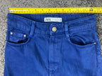 Zara Jeans Women's Blue High Rise Wide Leg Full Length 100% Cotton Size 2