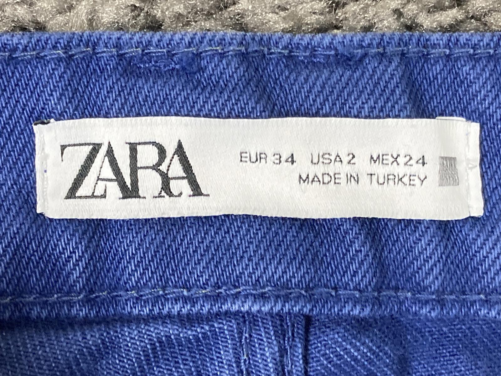 Zara Jeans Women's Blue High Rise Wide Leg Full Length 100% Cotton Size 2