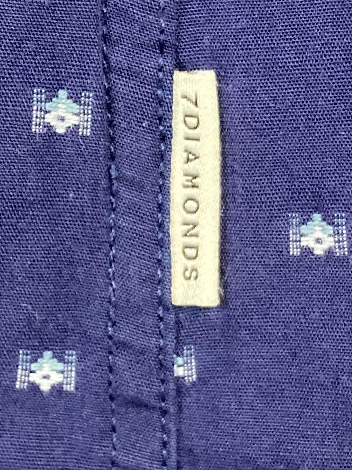 7Diamonds Atlas Short Sleeve Button Shirt Men’s Blue Pattern Size L