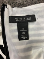 White House Black Market Dress Striped Keyhole Sheath Women’s Sz 14 Black White