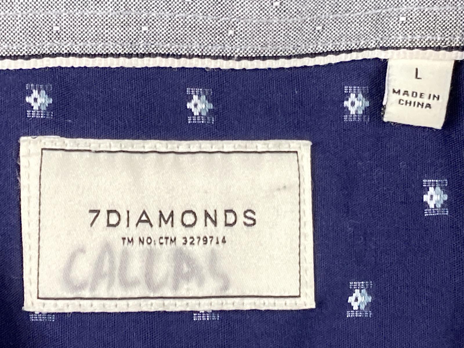 7Diamonds Atlas Short Sleeve Button Shirt Men’s Blue Pattern Size L