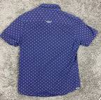 7Diamonds Atlas Short Sleeve Button Shirt Men’s Blue Pattern Size L