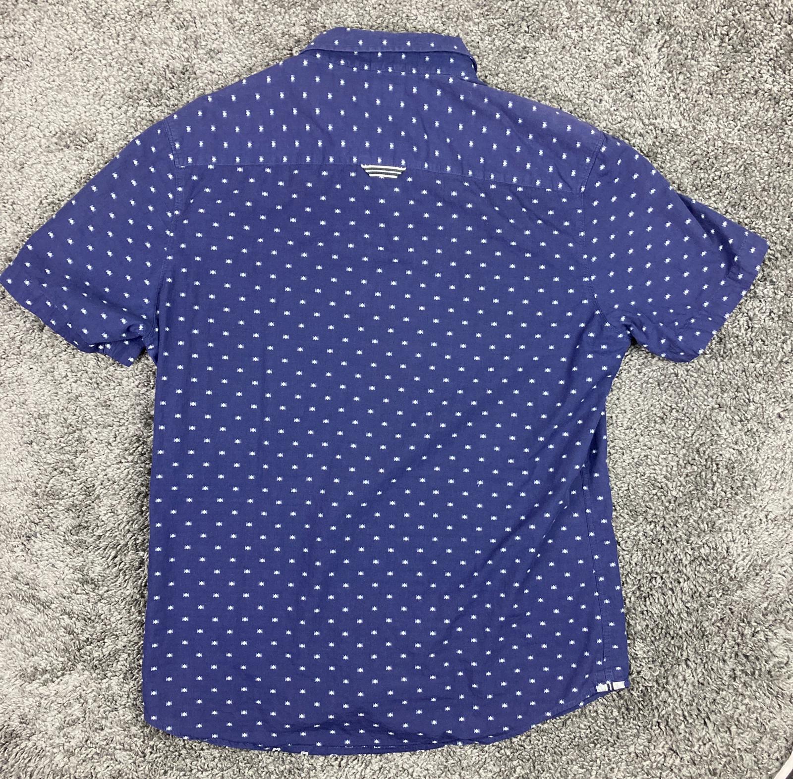 7Diamonds Atlas Short Sleeve Button Shirt Men’s Blue Pattern Size L