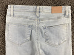 PAIGE Hoxton Ankle Jeans Roar Destructed Light Wash Blue Distressed Raw Hem 25