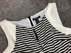 White House Black Market Dress Striped Keyhole Sheath Women’s Sz 14 Black White
