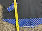 Tommy Hilfiger Womens Hoodie Sweatshirt  Navy Blue Floral Layered Hem Sz XS