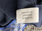 Tommy Hilfiger Womens Hoodie Sweatshirt  Navy Blue Floral Layered Hem Sz XS
