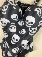 Sourpuss Skull Swimsuit 1 Pc Women’s S Black White Skulls Retro Rockabilly Goth