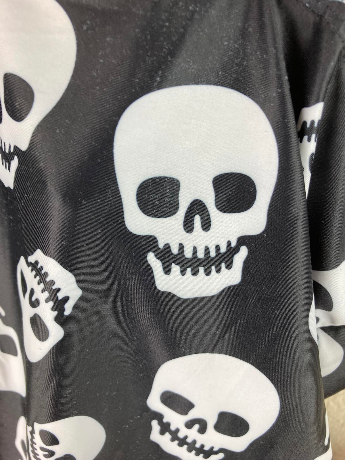 Sourpuss Skull Swimsuit 1 Pc Women’s S Black White Skulls Retro Rockabilly Goth