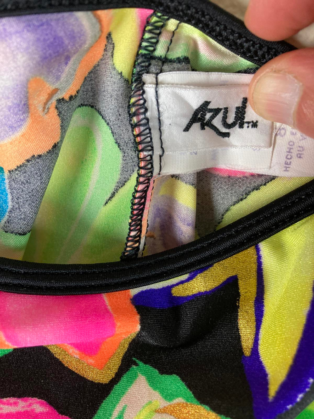 Azul Girls Swimsuit Multicolored 1-Piece Size 8 Youth – Textured Stretch Fabric