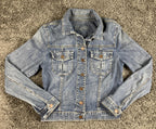 KUT from the Kloth Amelia Denim Jacket Womens Medium Wash Blue Stretch Jean Sz M
