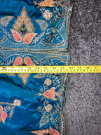 Kurta Dress Pants & Scarf Dupatta Set Women's Vintage 3-Piece Blue Embroidered