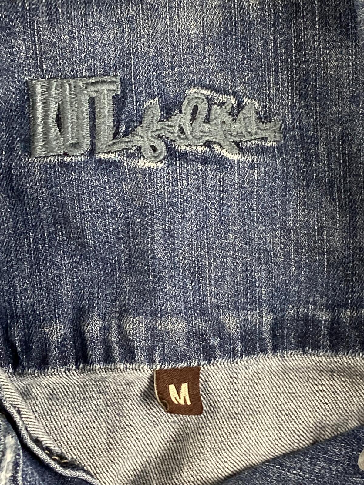 KUT from the Kloth Amelia Denim Jacket Womens Medium Wash Blue Stretch Jean Sz M