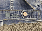KUT from the Kloth Amelia Denim Jacket Womens Medium Wash Blue Stretch Jean Sz M