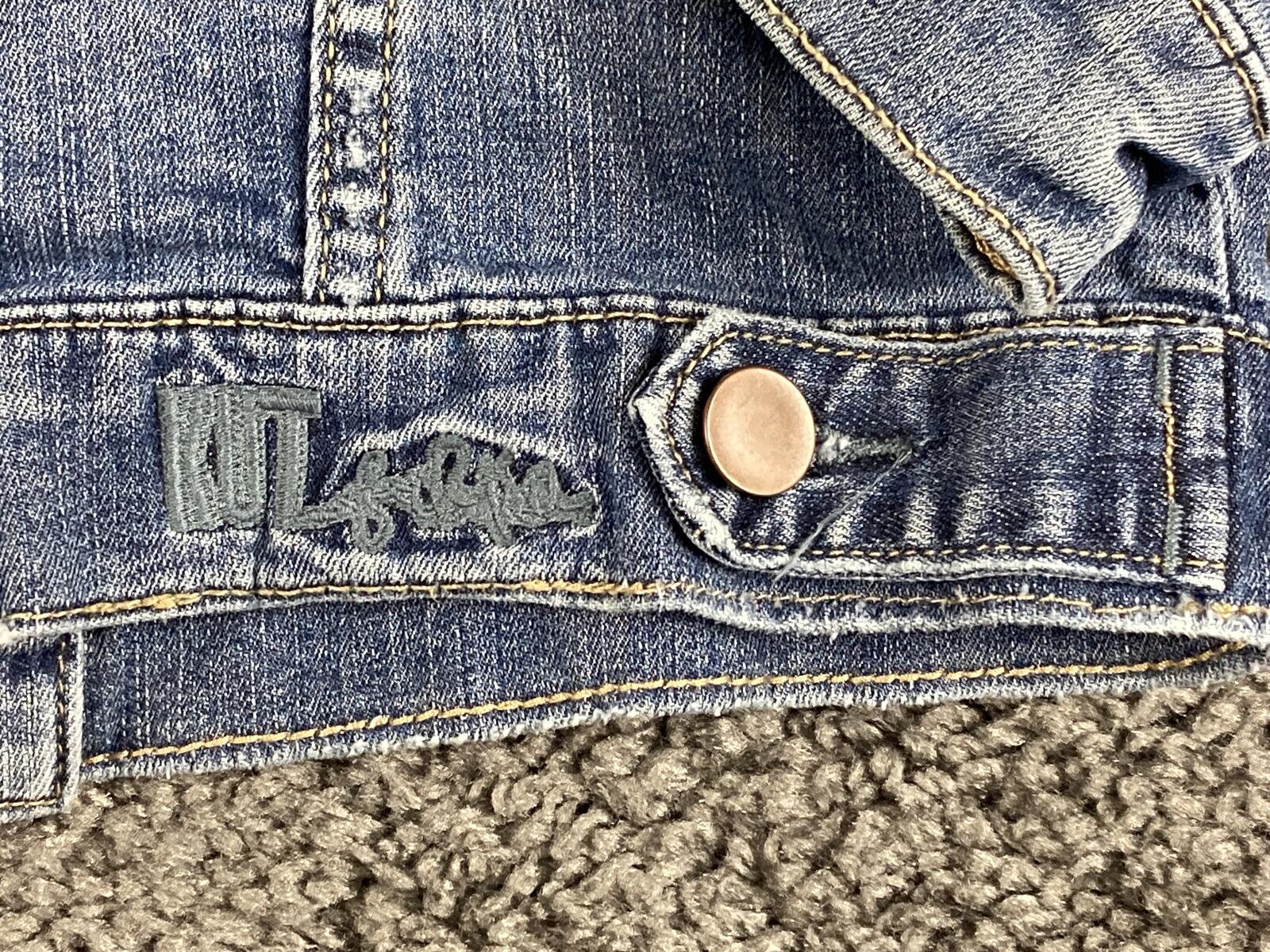 KUT from the Kloth Amelia Denim Jacket Womens Medium Wash Blue Stretch Jean Sz M