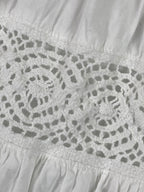 Tularosa White Skirt Thelma Cotton Lace Trim Tiered Midi Women’s Sz XS Boho