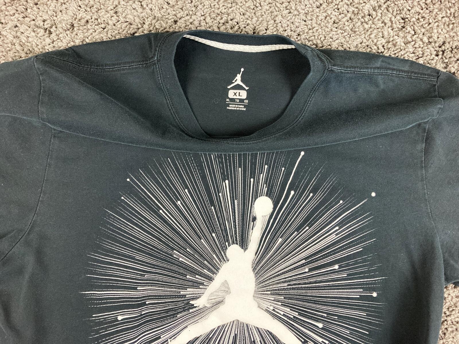 Nike Air Jordan Supersonic Graphic T-Shirt Mens XL Black Jumpman Basketball Tee