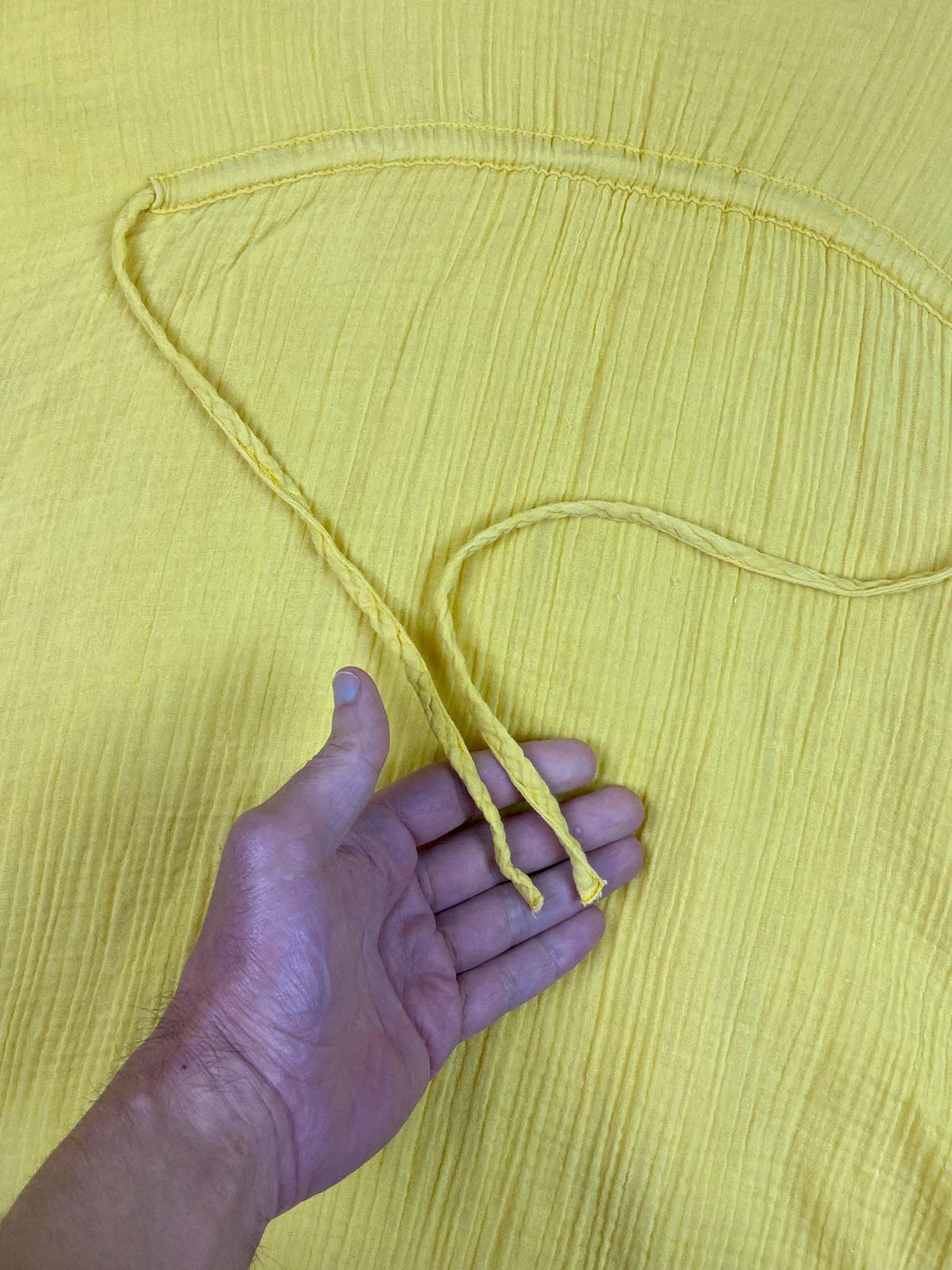 Anthropologie Ruffle Ina Dress Women's Yellow V-neck Cinch Waist Lined Sz  S/M