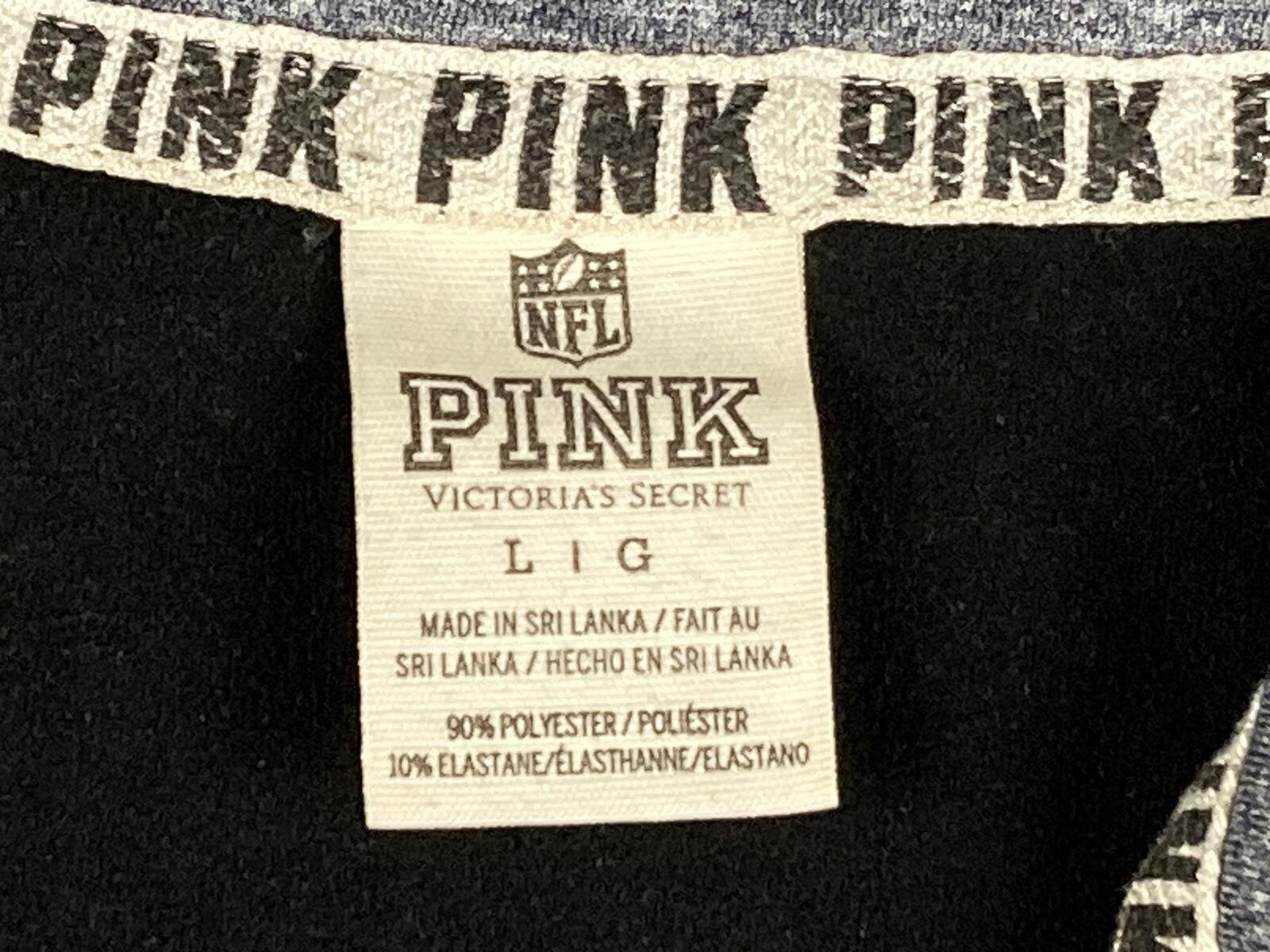 PINK Victoria's Secret Chargers Pullover Women's Black Quarter Zip thumbholes  L