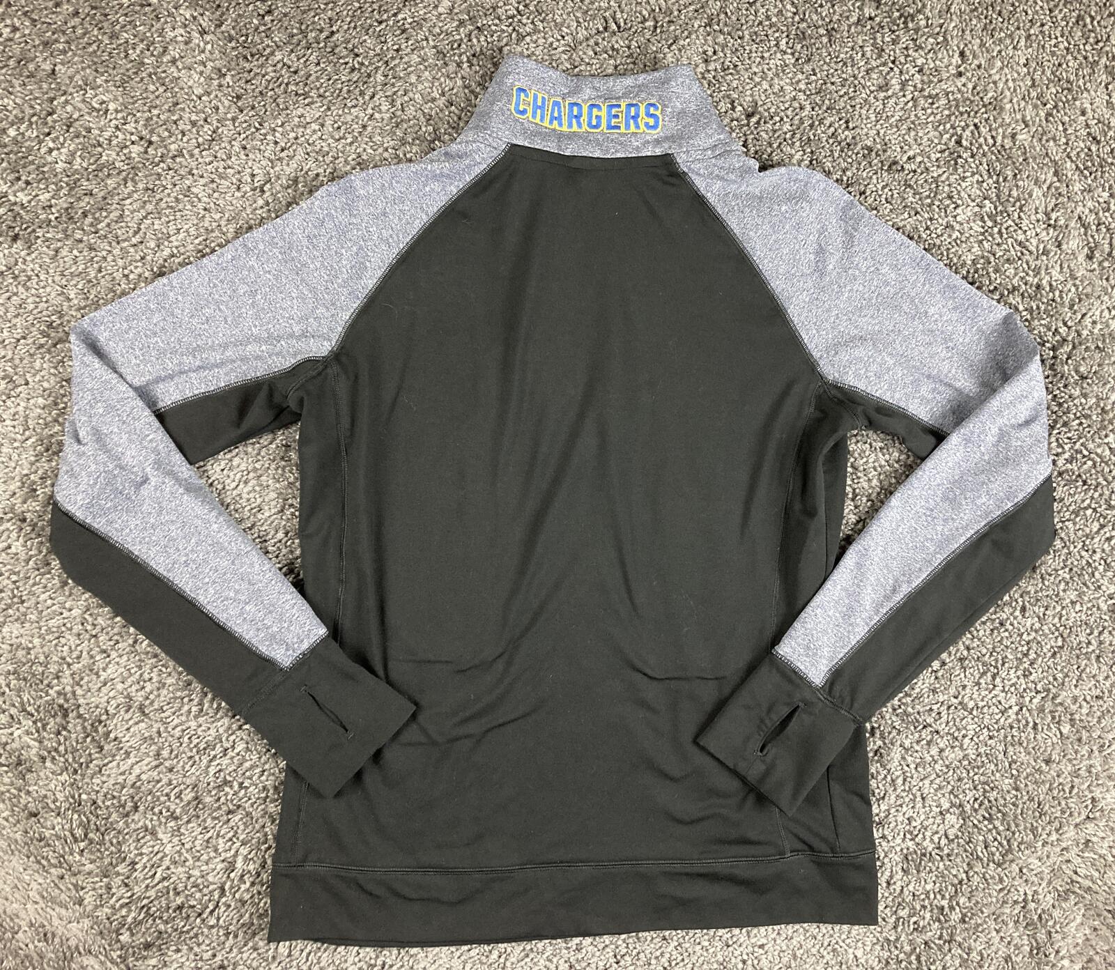 PINK Victoria's Secret Chargers Pullover Women's Black Quarter Zip thumbholes  L