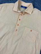Elio Berhanyer for Artesanos Camiseros Cotton Blend Shirt 42 (L) Peach & Orange