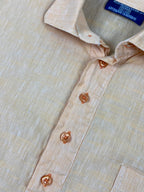 Elio Berhanyer for Artesanos Camiseros Cotton Blend Shirt 42 (L) Peach & Orange