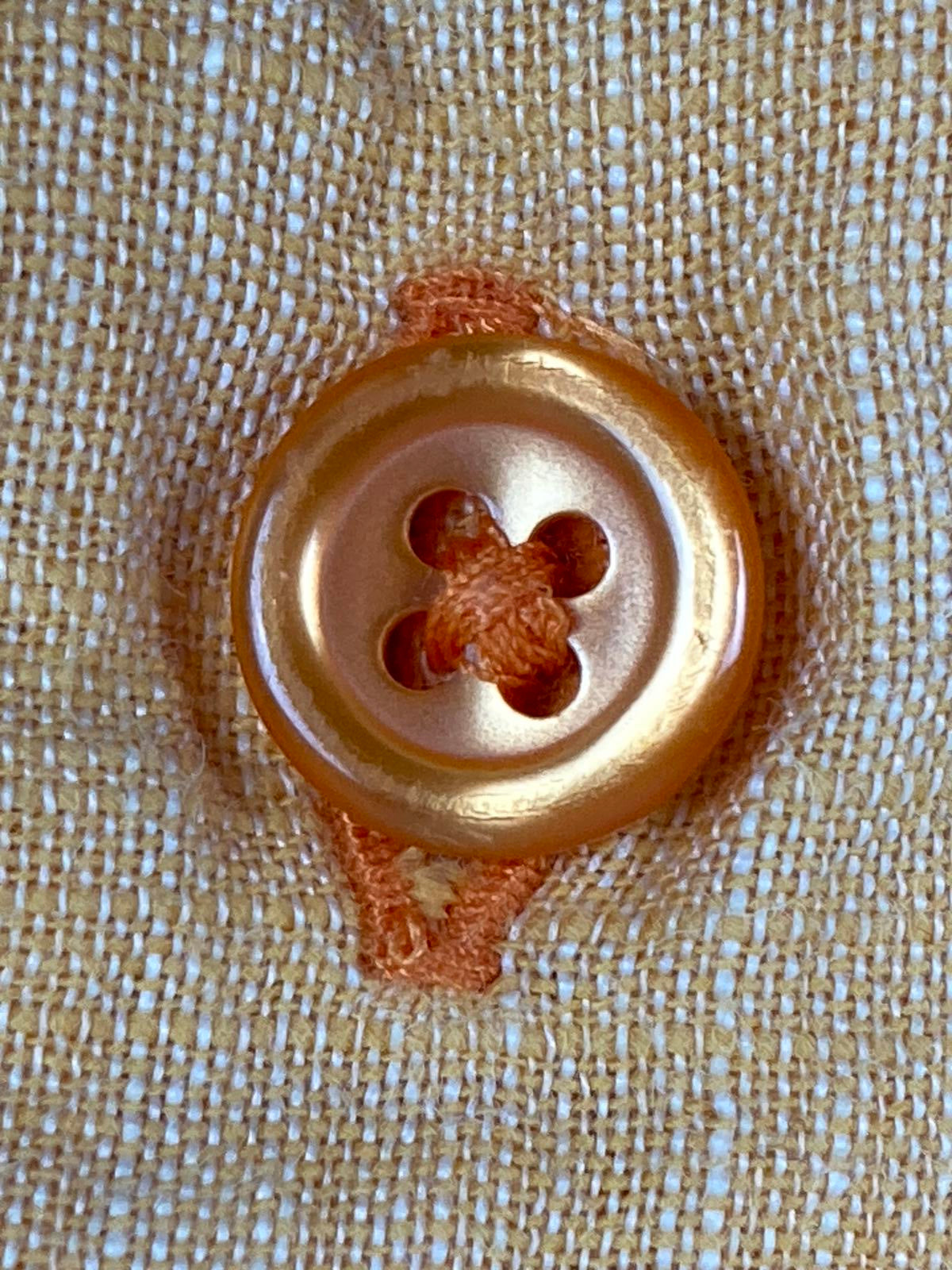 Elio Berhanyer for Artesanos Camiseros Cotton Blend Shirt 42 (L) Peach & Orange