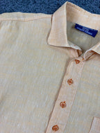 Elio Berhanyer for Artesanos Camiseros Cotton Blend Shirt 42 (L) Peach & Orange