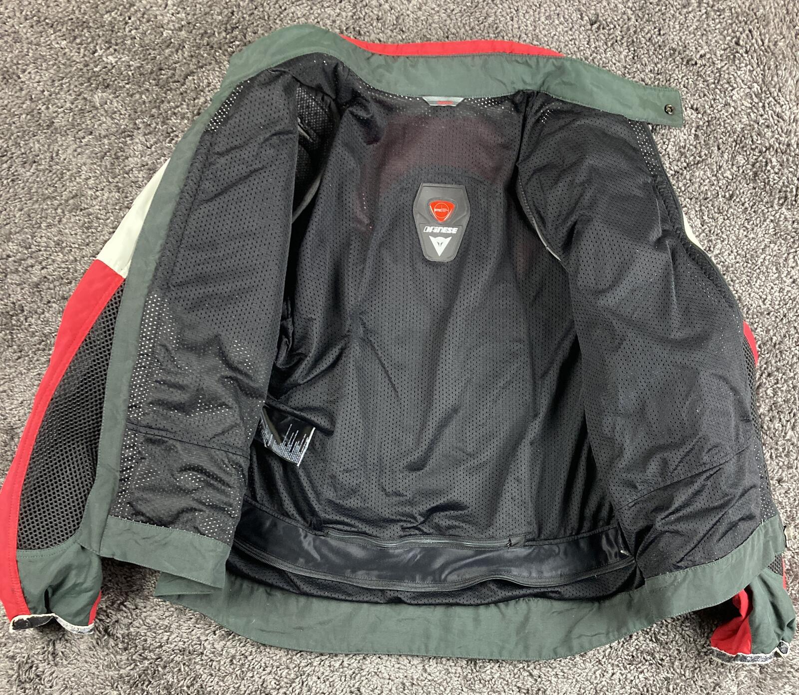 Dainese Motorcycle Mesh Riding Jacket  Green Red Shoulder Elbow Armor 58EU/48US