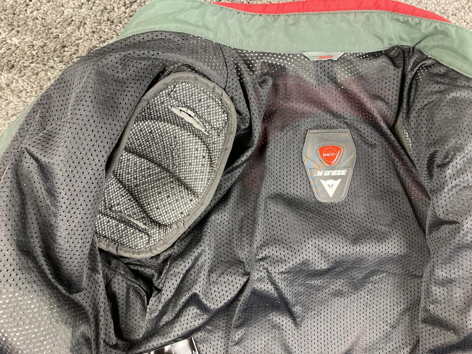 Dainese Motorcycle Mesh Riding Jacket  Green Red Shoulder Elbow Armor 58EU/48US