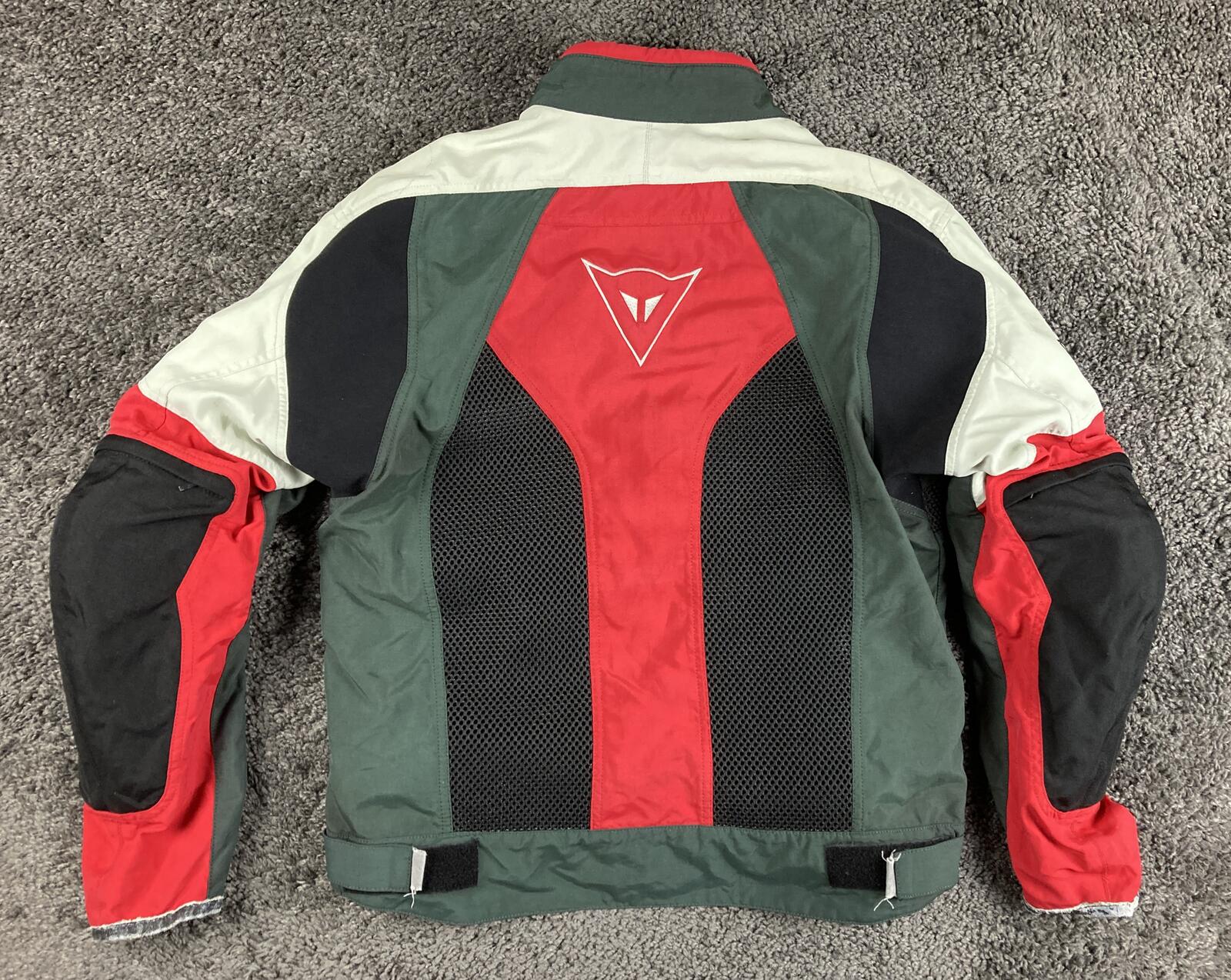 Dainese Motorcycle Mesh Riding Jacket  Green Red Shoulder Elbow Armor 58EU/48US