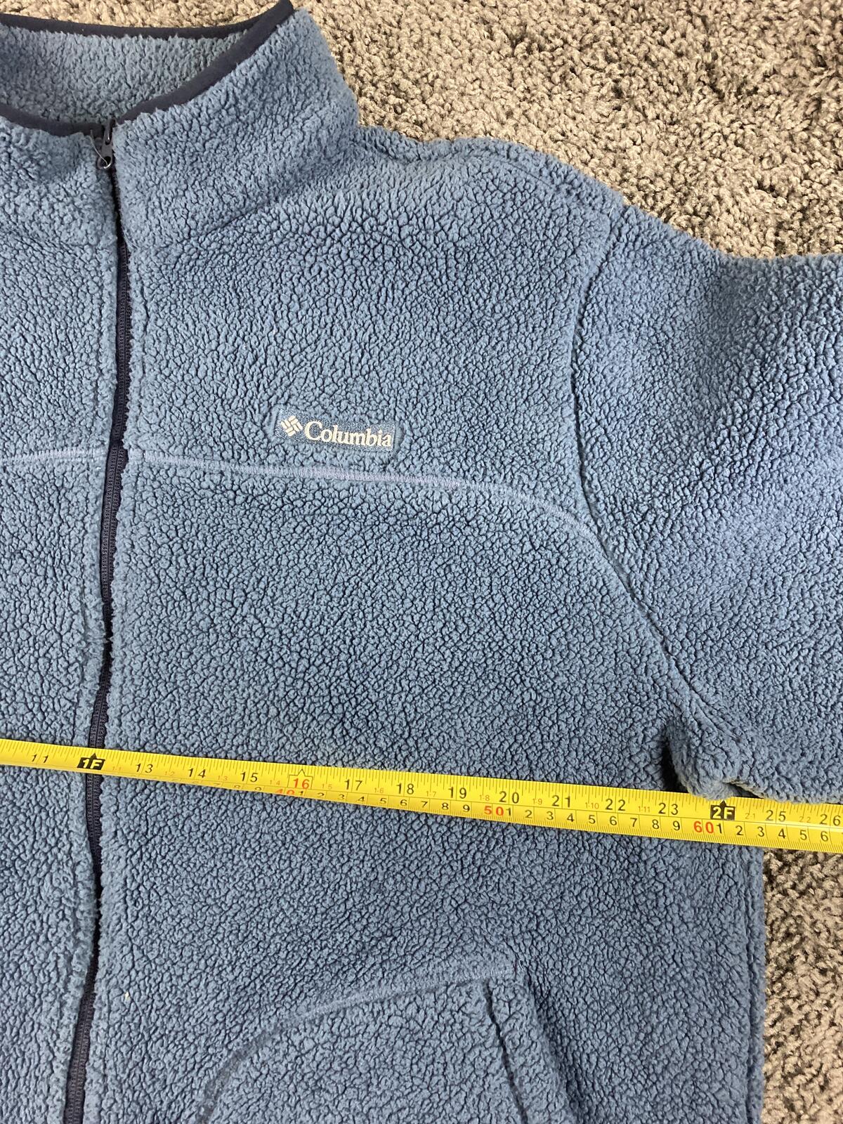 Columbia Rugged Ridge II Sherpa Fleece Jacket Mens Blue Full Zip Warm Coat Sz XL