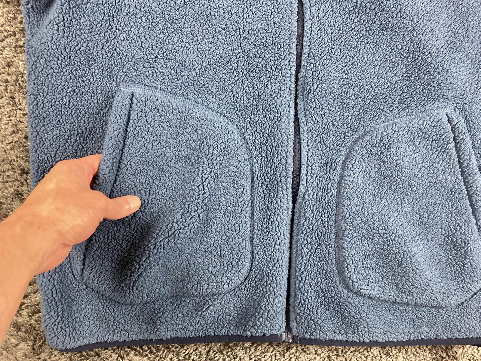 Columbia Rugged Ridge II Sherpa Fleece Jacket Mens Blue Full Zip Warm Coat Sz XL