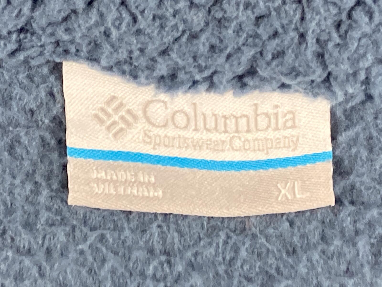 Columbia Rugged Ridge II Sherpa Fleece Jacket Mens Blue Full Zip Warm Coat Sz XL