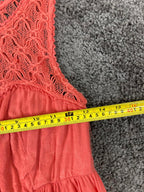 Free People Coral Crochet Lace Babydoll Mini Dress Women’s Sz S/P Boho Festival