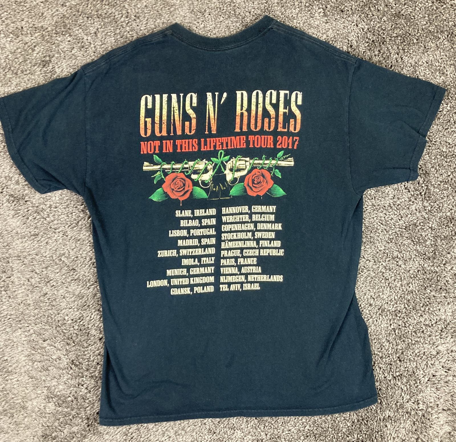 Guns N' Roses Not In This Lifetime Tour 2017 Shirt Men's European Dates Sz Large