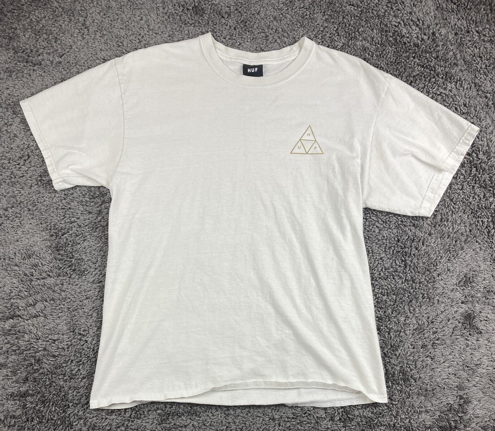 HUF Triple Triangle Cherry Blossom Lantern White Graphic T-Shirt Mens Sz Large