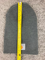 Carhartt Beanie Hat Gray Knit Watch Cap One Size Logo Patch