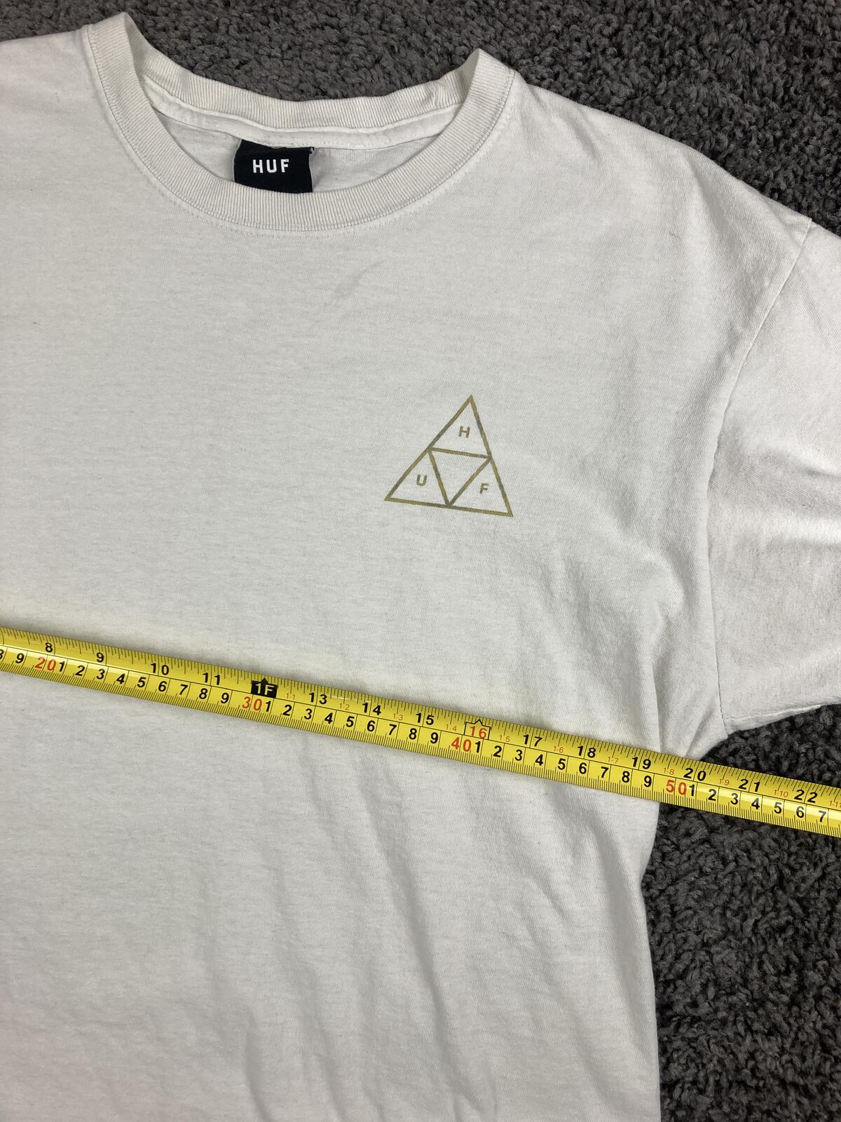 HUF Triple Triangle Cherry Blossom Lantern White Graphic T-Shirt Mens Sz Large