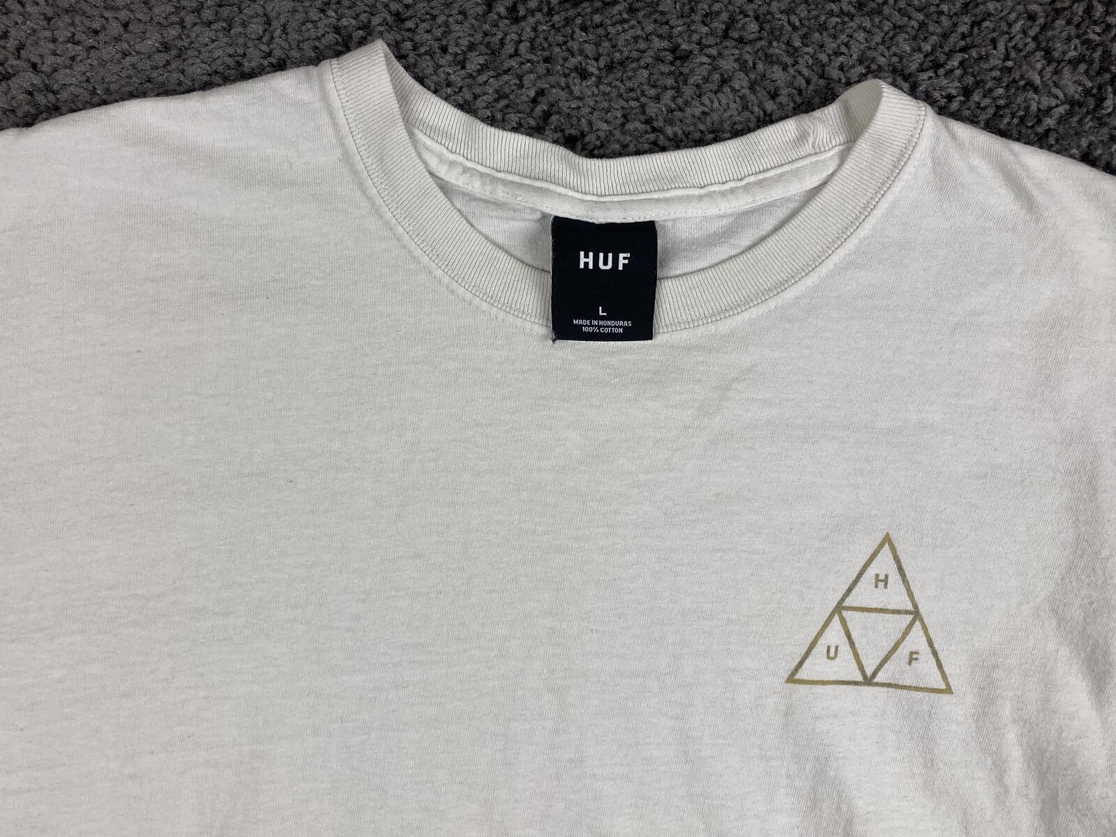 HUF Triple Triangle Cherry Blossom Lantern White Graphic T-Shirt Mens Sz Large