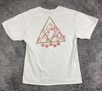 HUF Triple Triangle Cherry Blossom Lantern White Graphic T-Shirt Mens Sz Large