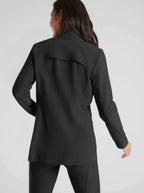Athleta Interstellar Blazer Jacket Black EuroLuxe Stretch Travel Work Sz 0