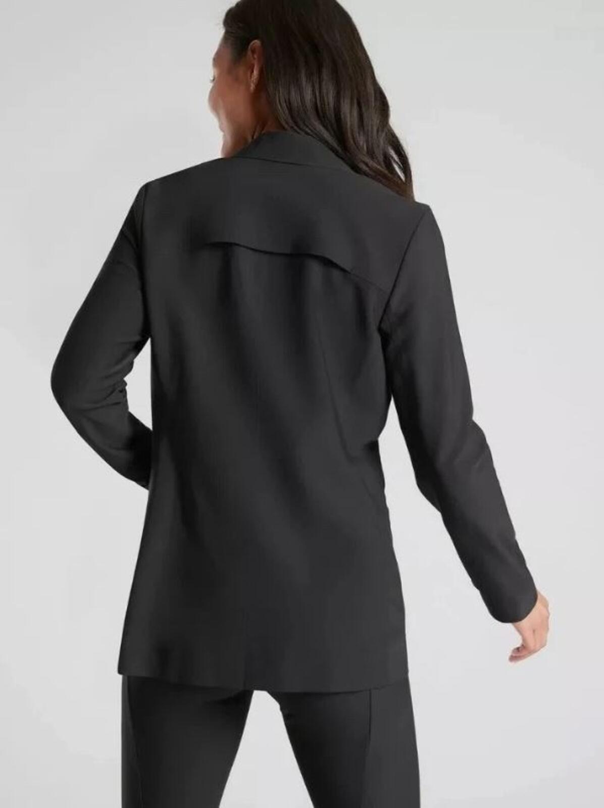 Athleta Interstellar Blazer Jacket Black EuroLuxe Stretch Travel Work Sz 0